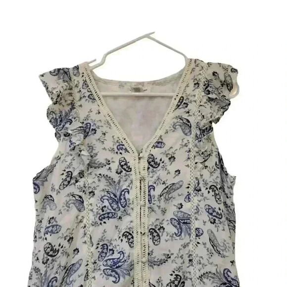 Lucky Women's Ivory & Navy Cotton/Rayon Floral Lined Sundress - Picture 6 of 14